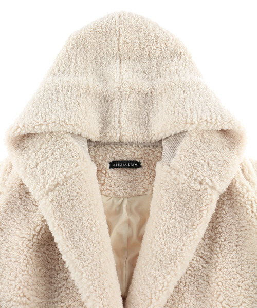 ALEXIA STAM(アリシアスタン)の「Boa Fleece Hooded Gown/ボアフリースフーディガウン(その他アウター・レディース・ブラウン/アイボリー・FREE)」の11枚目の写真