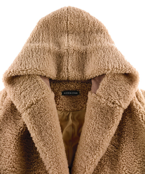 ALEXIA STAM(アリシアスタン)の「Boa Fleece Hooded Gown/ボアフリースフーディガウン(その他アウター・レディース・ブラウン/アイボリー・FREE)」の16枚目の写真