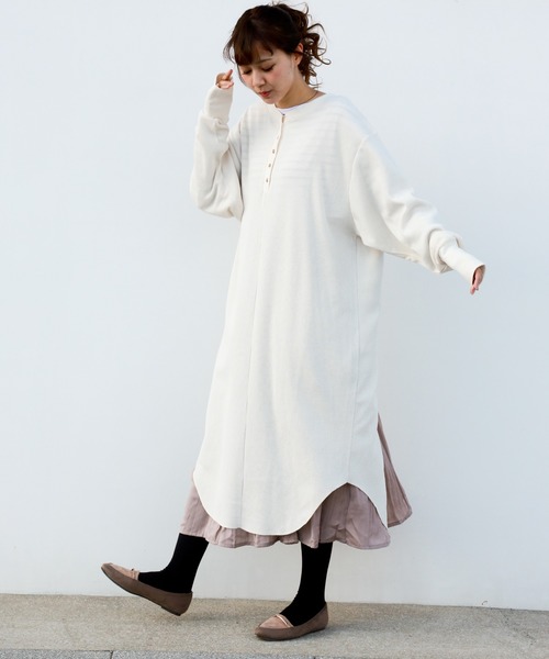 libelle more(リベル モア)の「2WAY仕様 ワッフルワンピース(ワンピース・レディース・ブラック/ベージュ/ピンク/グリーン/キナリ・FREE)」の8枚目の写真