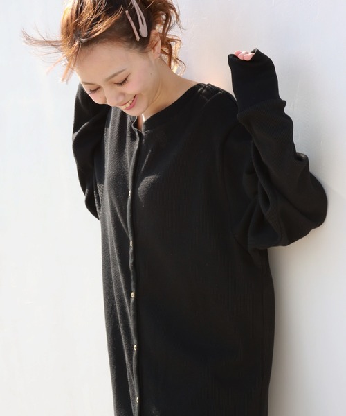 libelle more(リベル モア)の「2WAY仕様 ワッフルワンピース(ワンピース・レディース・ブラック/ベージュ/ピンク/グリーン/キナリ・FREE)」の22枚目の写真