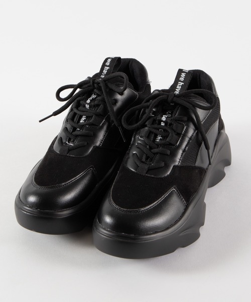 WEGO(ウィゴー)の「WEGO/ロゴテープボリュームスニーカー(スニーカー・レディース・ホワイト/ブラック・MEDIUM/LARGE)」の6枚目の写真