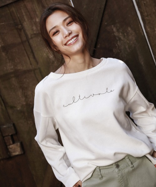 BAYFLOW（ベイフロー）の「ウラキモウアソートロゴTシャツ（Tシャツ/カットソー・レディース・ホワイト/ベージュ/ネイビー・SMALL/MEDIUM）」の2枚目の写真