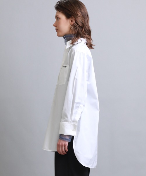 beautiful people（ビューティフルピープル）の「【beautiful people(ビューティフルピープル)】《STUDIOUS別注》クラシックオーバーシャツ（シャツ/ブラウス・レディース・ホワイト/ベージュ/マルチ・FREE）」の7枚目の写真
