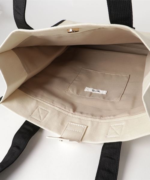 WEGO（ウィゴー）の「WEGO/パイピングキャンバスロゴトートバッグ（トートバッグ・レディース・その他2/その他1・FREE）」の3枚目の写真