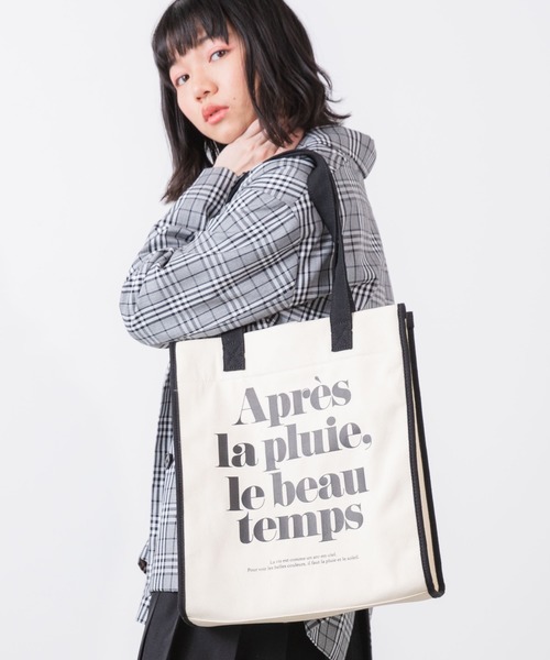 WEGO（ウィゴー）の「WEGO/パイピングキャンバスロゴトートバッグ（トートバッグ・レディース・その他2/その他1・FREE）」の15枚目の写真