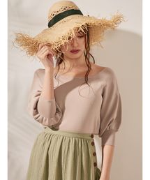 dazzlin | アシメＶネックボリュームスリーブプルオーバ(ニット/セーター)