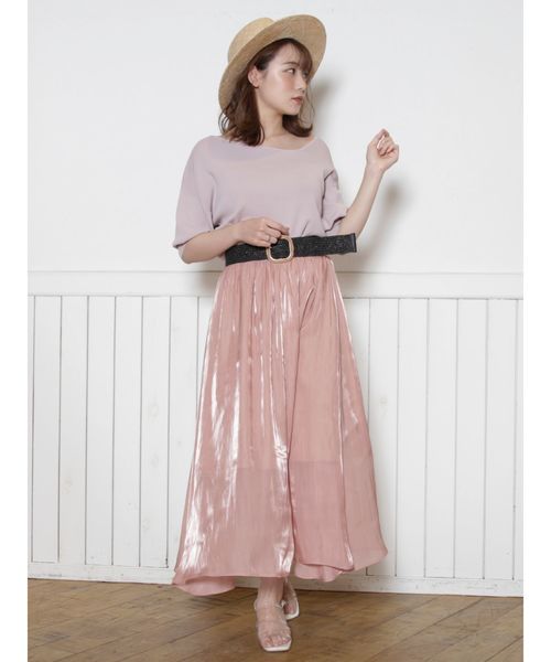 dazzlin（ダズリン）の「アシメＶネックボリュームスリーブプルオーバ（ニット/セーター・レディース・グリーン/オフホワイト/ネイビー/ベージュ・FREE）」の14枚目の写真