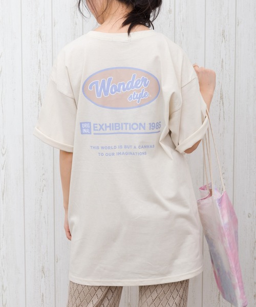 SpRay(スプレイ)の「BACKサークルロゴ Tシャツ(Tシャツ/カットソー・レディース・アイボリー/ブラック/グリーン/ブルー・FREE)」の3枚目の写真
