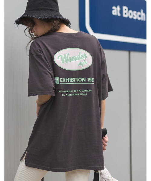 SpRay(スプレイ)の「BACKサークルロゴ Tシャツ(Tシャツ/カットソー・レディース・アイボリー/ブラック/グリーン/ブルー・FREE)」の4枚目の写真