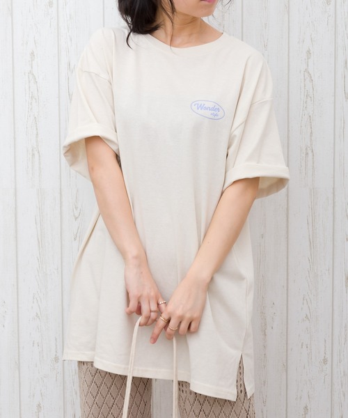 SpRay(スプレイ)の「BACKサークルロゴ Tシャツ(Tシャツ/カットソー・レディース・アイボリー/ブラック/グリーン/ブルー・FREE)」の6枚目の写真