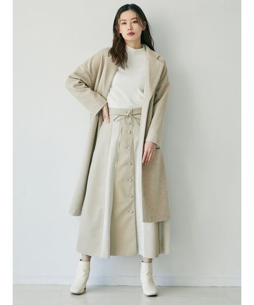 dazzlin（ダズリン）の「レザーライクフロントボタンスカート（スカート・レディース・ブラック/アイボリー・SMALL/MEDIUM）」の11枚目の写真