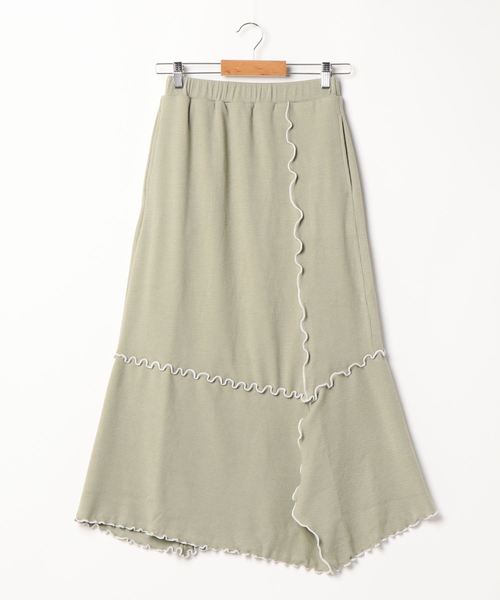 STYLEBLOCK（スタイルブロック）の「変形リブメローロングスカート（スカート・レディース・モカ/ラベンダー/ブラック/オフホワイト/オリーブ・M）」の4枚目の写真