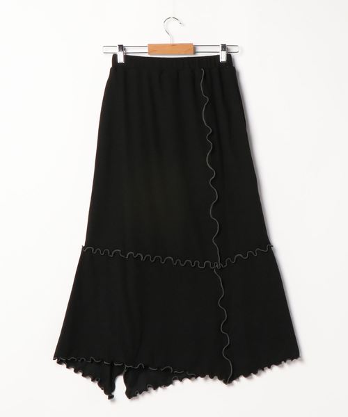 STYLEBLOCK（スタイルブロック）の「変形リブメローロングスカート（スカート・レディース・モカ/ラベンダー/ブラック/オフホワイト/オリーブ・M）」の6枚目の写真