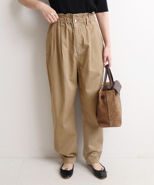 SLOBE IENA(スローブイエナ)の「カジュアルイージーフォルムパンツ【洗濯機使用可能】◆(その他パンツ・レディース・ベージュ/ブルー/ブラック系その他・38/36)」の2枚目の写真