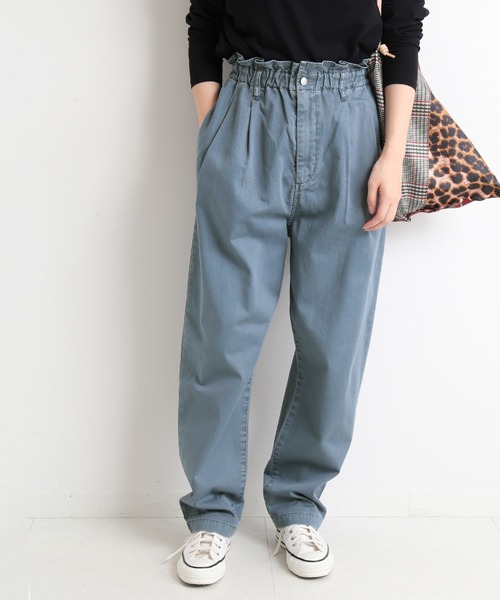 SLOBE IENA(スローブイエナ)の「カジュアルイージーフォルムパンツ【洗濯機使用可能】◆(その他パンツ・レディース・ベージュ/ブルー/ブラック系その他・38/36)」の3枚目の写真