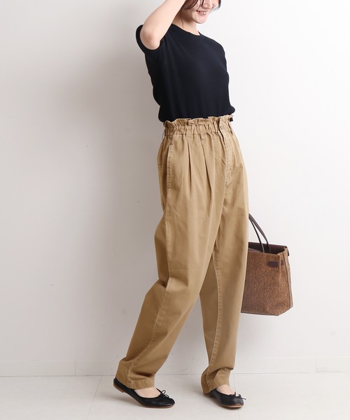 SLOBE IENA(スローブイエナ)の「カジュアルイージーフォルムパンツ【洗濯機使用可能】◆(その他パンツ・レディース・ベージュ/ブルー/ブラック系その他・38/36)」の22枚目の写真