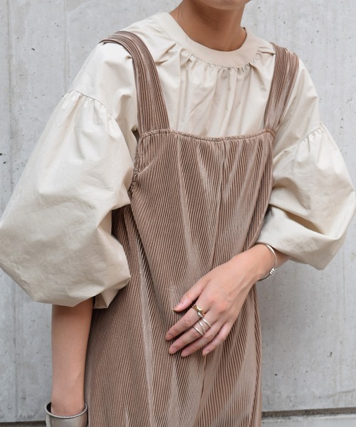 Marient（マリエント）の「プリーツオールインワン/ジャンパースカート（ジャンパースカート・レディース・ブラック/ブラウン・FREE）」の10枚目の写真