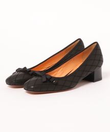 スクエアトゥリボンモチーフパンプス