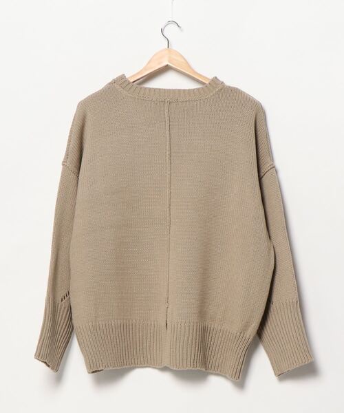 RAG MACHINE（ラグマシーン）の「【RAG MACHINE】アイレットビッグニット（ニット/セーター・レディース・ベージュ/ブラウン/ピンク・M/L）」の4枚目の写真