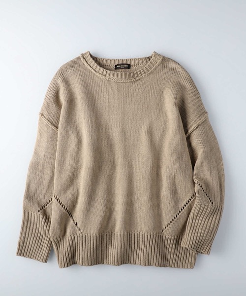 RAG MACHINE（ラグマシーン）の「【RAG MACHINE】アイレットビッグニット（ニット/セーター・レディース・ベージュ/ブラウン/ピンク・M/L）」の3枚目の写真