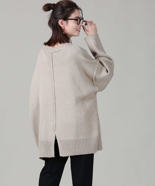 RAG MACHINE（ラグマシーン）の「【RAG MACHINE】アイレットビッグニット（ニット/セーター・レディース・ベージュ/ブラウン/ピンク・M/L）」の12枚目の写真