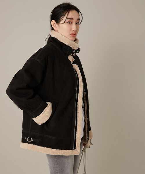 ADAM ET ROPE'（アダムエロペ）の「【WEB限定】B-3フライトジャケット（その他アウター・レディース・ブラック/ダークブラウン・FREE）」の2枚目の写真