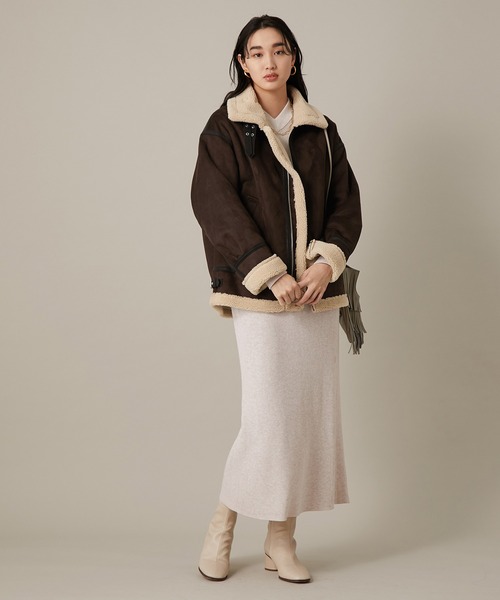 ADAM ET ROPE'（アダムエロペ）の「【WEB限定】B-3フライトジャケット（その他アウター・レディース・ブラック/ダークブラウン・FREE）」の3枚目の写真