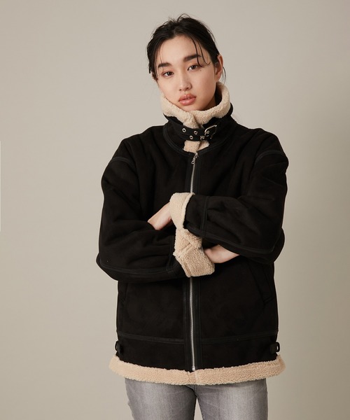 ADAM ET ROPE'（アダムエロペ）の「【WEB限定】B-3フライトジャケット（その他アウター・レディース・ブラック/ダークブラウン・FREE）」の6枚目の写真