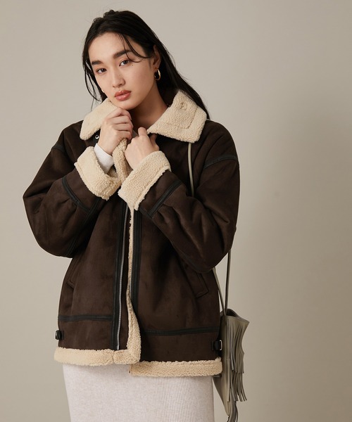 ADAM ET ROPE'（アダムエロペ）の「【WEB限定】B-3フライトジャケット（その他アウター・レディース・ブラック/ダークブラウン・FREE）」の19枚目の写真