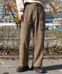PairPair | ベルト付きチェックワイドパンツ(その他パンツ)