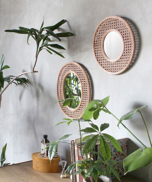 mure rattan mirror tricot circle / ミュレ ラタンミラー（ミラー
