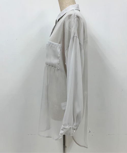 PICCIN（ピッチン）の「シアー透けシャツ（シャツ/ブラウス・レディース・ライトグレー/ピンク・M）」の13枚目の写真