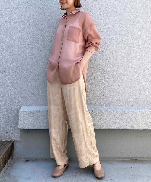 PICCIN（ピッチン）の「シアー透けシャツ（シャツ/ブラウス・レディース・ライトグレー/ピンク・M）」の10枚目の写真