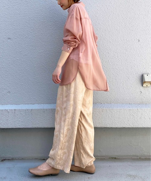 PICCIN（ピッチン）の「シアー透けシャツ（シャツ/ブラウス・レディース・ライトグレー/ピンク・M）」の8枚目の写真