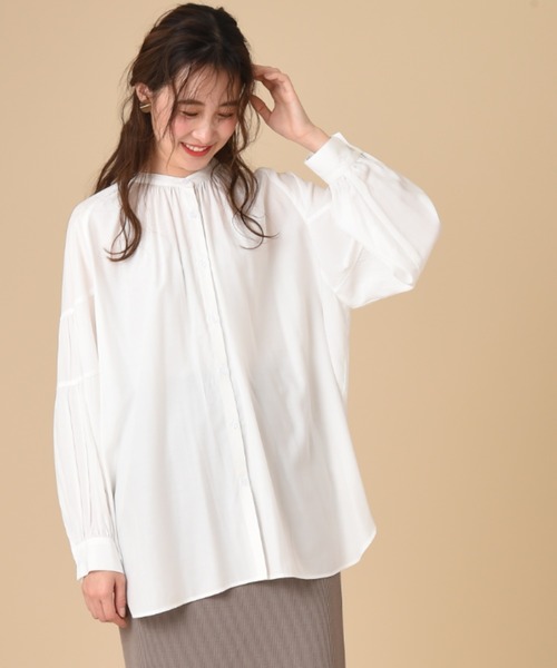 INTERPLANET（インタープラネット）の「バンドカラーティアードスリーブブラウス＋ベルト付（シャツ/ブラウス・レディース・オフホワイト/ミント/ブラック・FREE）」の15枚目の写真