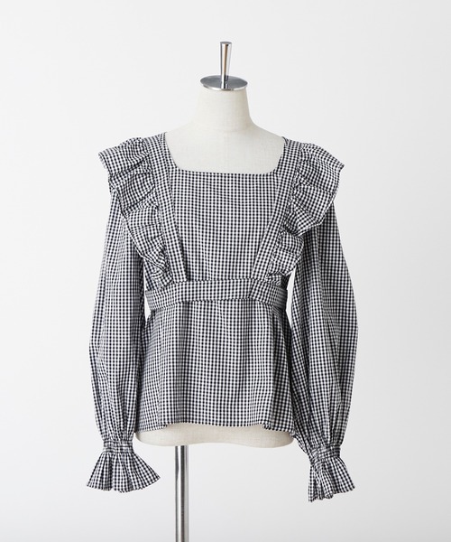 NICE CLAUP フリルセットアップ ブラック・ホワイト NICE CLAUP フリル