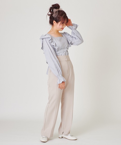 one after another NICE CLAUP（ワンアフターアナザーナイスクラップ）の「フリルハーネスセットブラウス（シャツ/ブラウス・レディース・オフホワイト/ブラック/サックスブルー/ブラック系その他・FREE）」の10枚目の写真