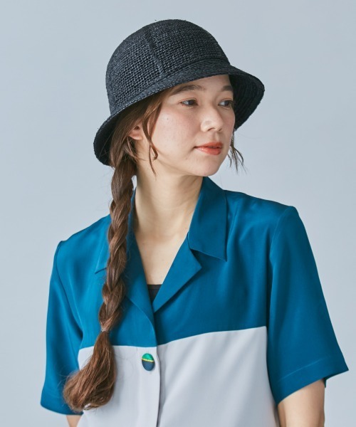 OVERRIDE（オーバーライド）の「【OVERRIDE】RAFFIA KOMA METRO / 【オーバーライド】ラフィア　コマ　メトロ（ハット・レディース・ベージュ/ブラック・58cm）」の3枚目の写真