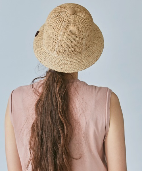 OVERRIDE（オーバーライド）の「【OVERRIDE】RAFFIA KOMA METRO / 【オーバーライド】ラフィア　コマ　メトロ（ハット・レディース・ベージュ/ブラック・58cm）」の8枚目の写真