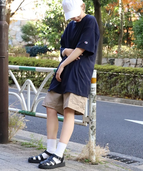 Champion(チャンピオン)の「Champion/チャンピオン Authentic ビッグシルエットカットソー 無地 半袖Tシャツ メンズ 夏物 夏服(Tシャツ/カットソー・メンズ・ロイヤルブルー/グリーン/ブラック/ホワイト/グレー/ネイビー/マルーン・XL/2XL/3XL)」の18枚目の写真
