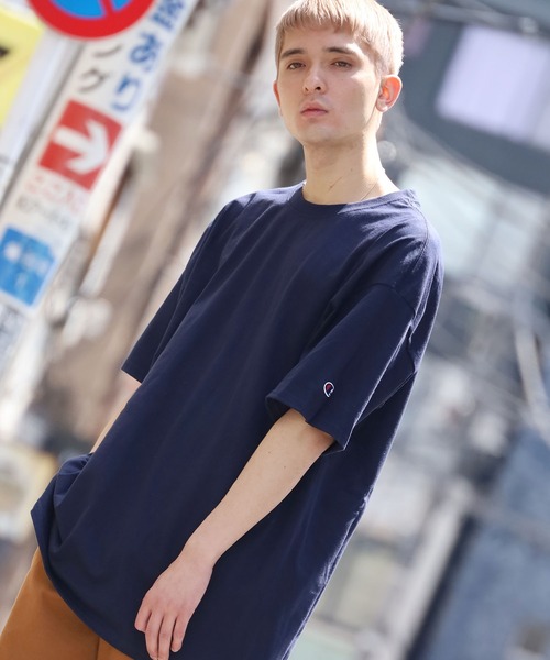 Champion(チャンピオン)の「Champion/チャンピオン Authentic ビッグシルエットカットソー 無地 半袖Tシャツ メンズ 夏物 夏服(Tシャツ/カットソー・メンズ・ロイヤルブルー/グリーン/ブラック/ホワイト/グレー/ネイビー/マルーン・XL/2XL/3XL)」の20枚目の写真