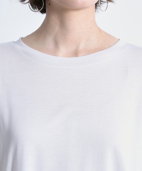 DouDou(ドゥドゥ)の「SS ラウンドヘムチュニックT(Tシャツ/カットソー・レディース・ホワイト/チャコールグレー/ライトベージュ/ライトグリーン・FREE)」の14枚目の写真