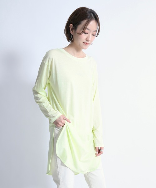 DouDou(ドゥドゥ)の「SS ラウンドヘムチュニックT(Tシャツ/カットソー・レディース・ホワイト/チャコールグレー/ライトベージュ/ライトグリーン・FREE)」の22枚目の写真