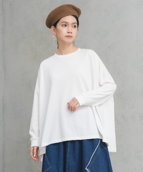 manana suerte(マニャーナスエルテ)の「テントラインロングTシャツ(Tシャツ/カットソー・レディース・オフホワイト/ブルー/ブラック・FREE)」の2枚目の写真