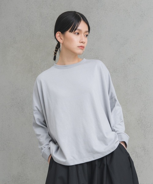manana suerte(マニャーナスエルテ)の「テントラインロングTシャツ(Tシャツ/カットソー・レディース・オフホワイト/ブルー/ブラック・FREE)」の3枚目の写真