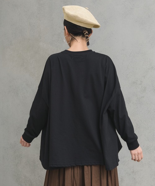 manana suerte(マニャーナスエルテ)の「テントラインロングTシャツ(Tシャツ/カットソー・レディース・オフホワイト/ブルー/ブラック・FREE)」の16枚目の写真