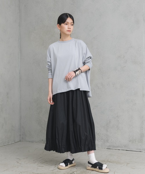 manana suerte(マニャーナスエルテ)の「テントラインロングTシャツ(Tシャツ/カットソー・レディース・オフホワイト/ブルー/ブラック・FREE)」の12枚目の写真