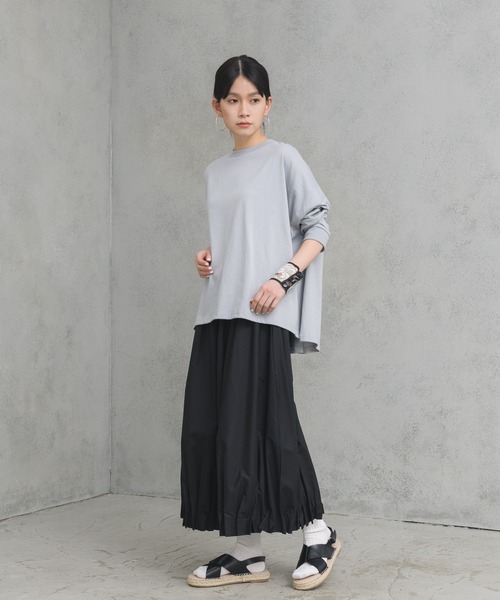 manana suerte(マニャーナスエルテ)の「テントラインロングTシャツ(Tシャツ/カットソー・レディース・オフホワイト/ブルー/ブラック・FREE)」の18枚目の写真