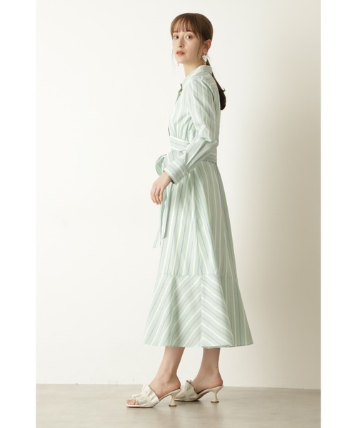 JILL STUART(ジルスチュアート)の「◆メルストライプワンピース(ワンピース・レディース・ベージュ/グリーン・0/2/4)」の7枚目の写真