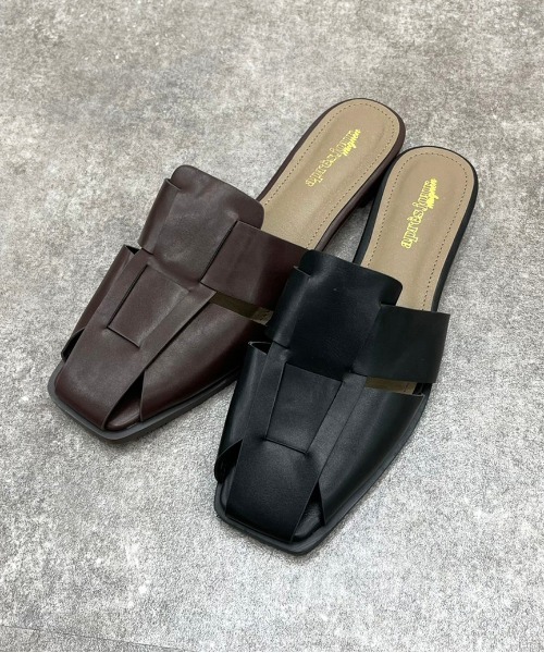 apres jour mignon（アプレジュールミニョン）の「クロスデザインフラットシューズ【ZOZOTOWN限定アイテム】（パンプス・レディース・ブラック/ダークブラウン・LARGE/MEDIUM/SMALL/X-LARGE）」の4枚目の写真